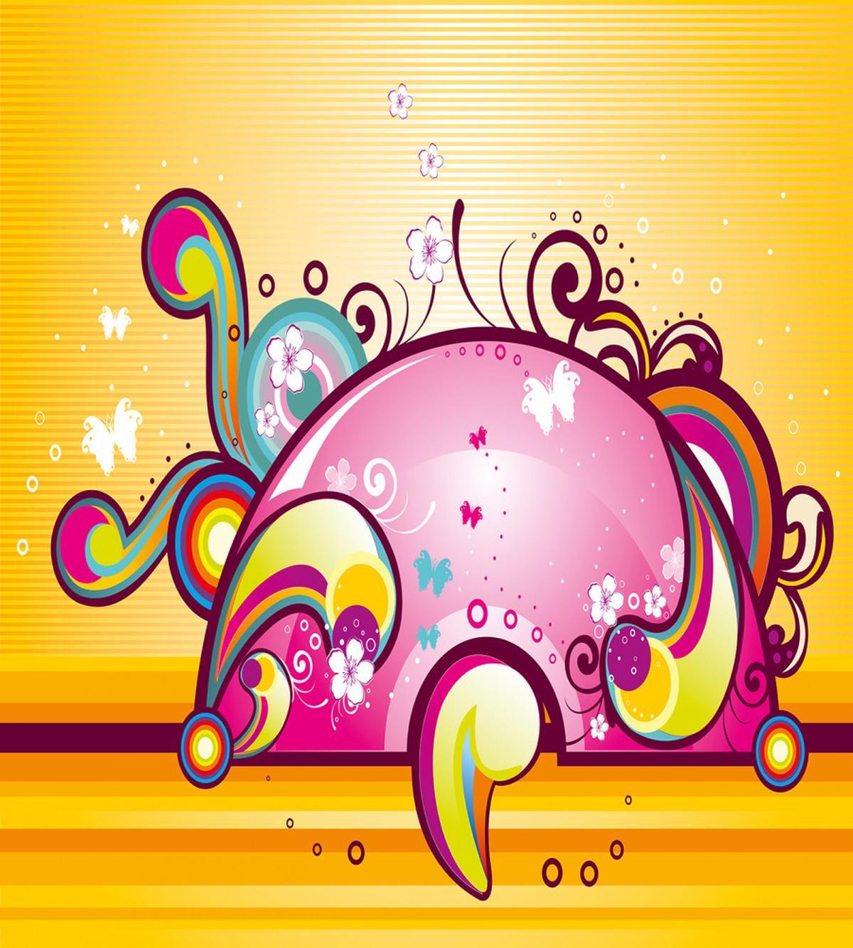 Spiral Vibrant Shapes Line — Pattern