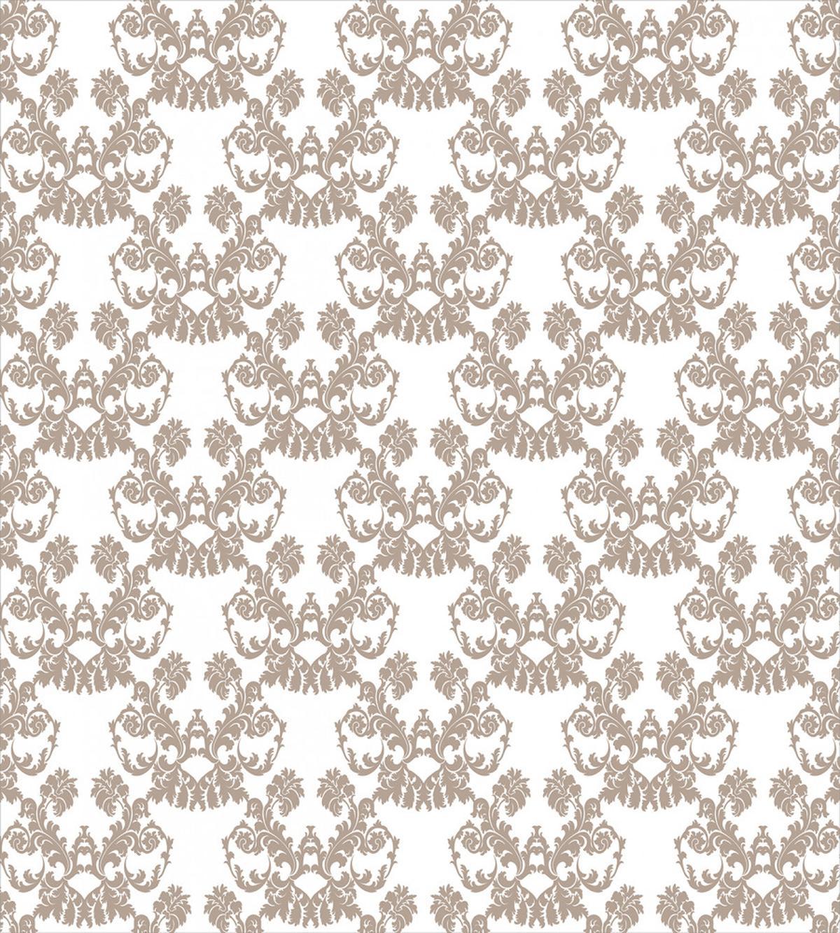 Rococo Flowers in Taupe — Pattern