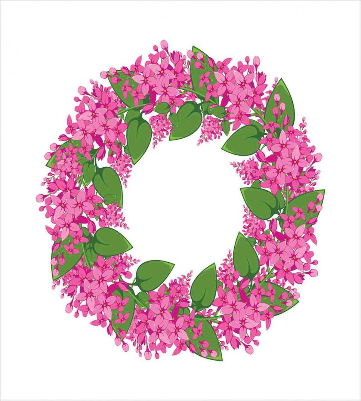 Pink Blossoms Wreath — Pattern