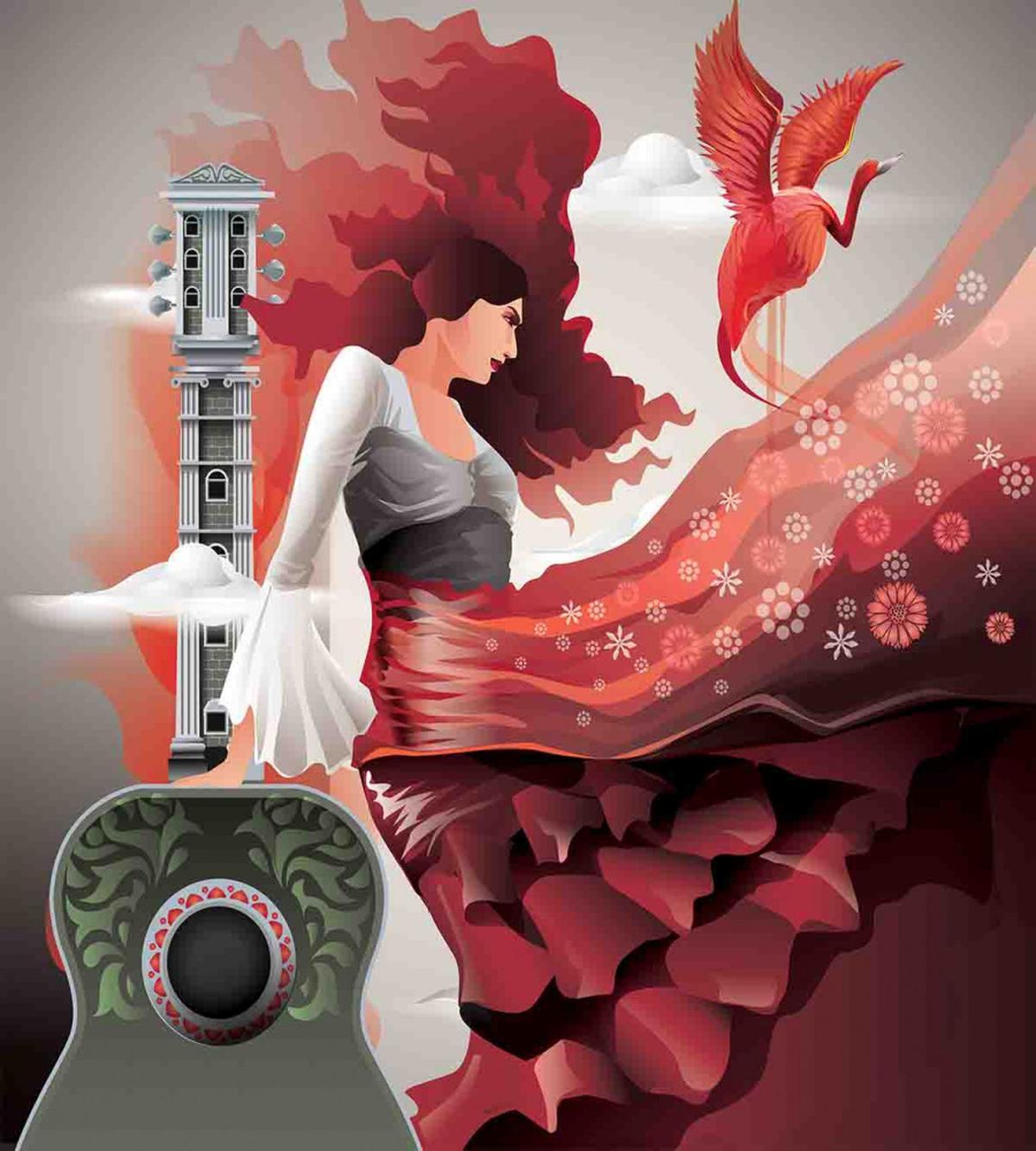 Flamenco Dancer Lady — Pattern