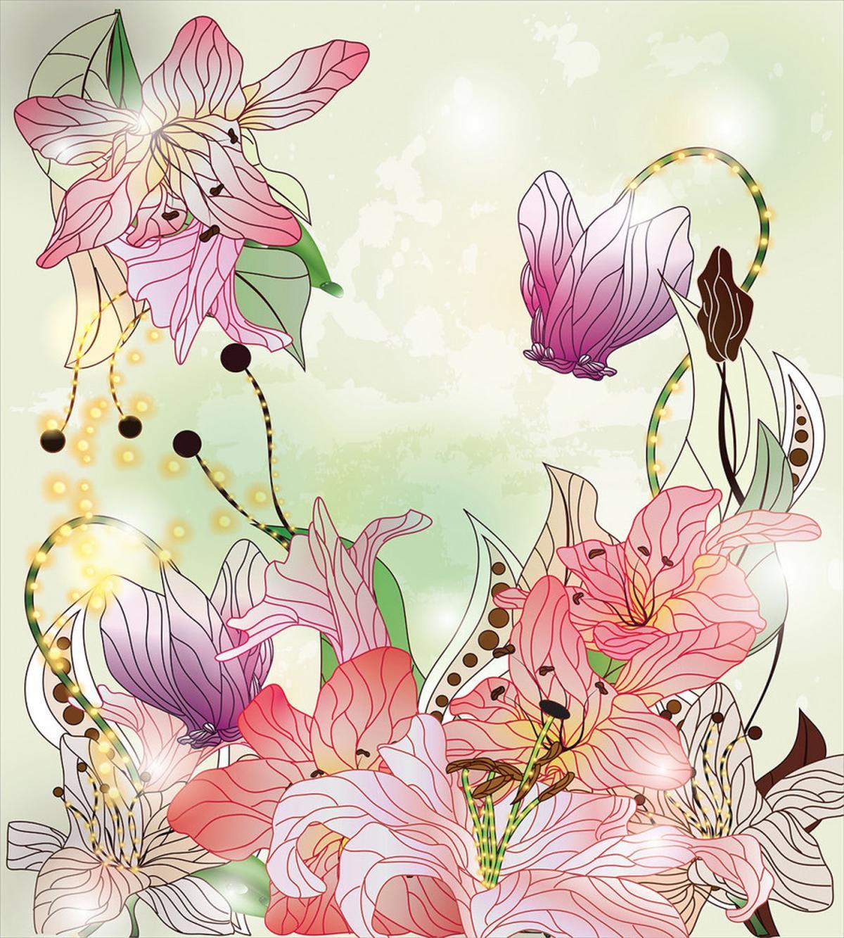 Abstract Flowers Buds — Pattern