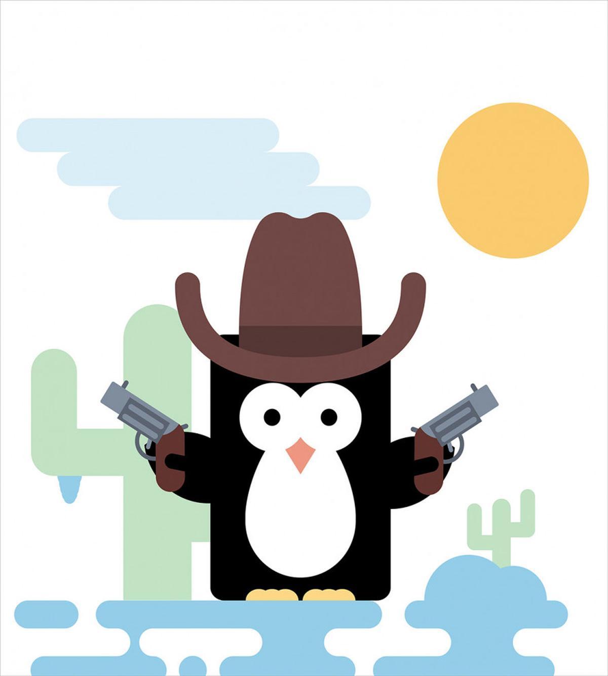 Cacti Cowboy Penguin in a Hat — Pattern