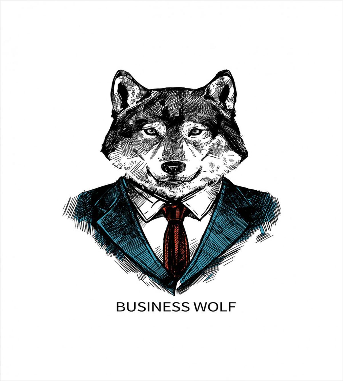 Business Animal in Suit — Pattern