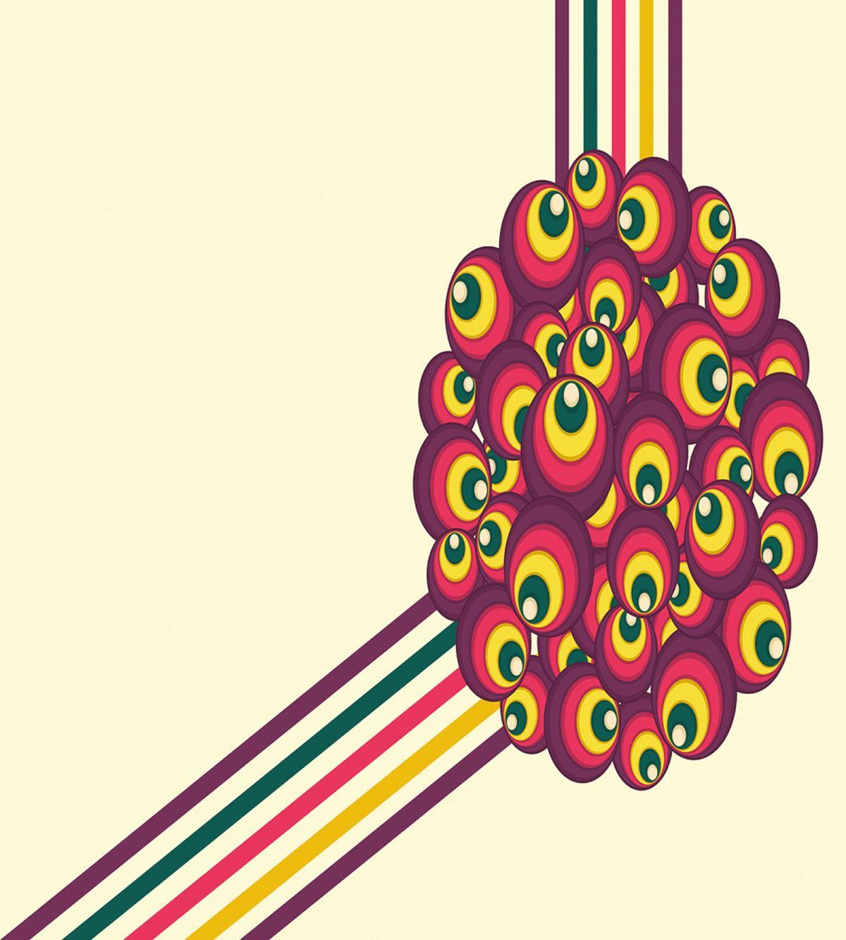 Pop Art Circles Stripes — Pattern