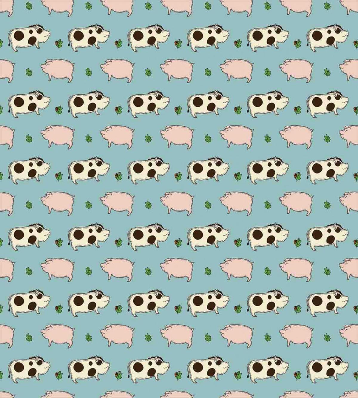 Doodle Pig Boar Oak Twig — Pattern