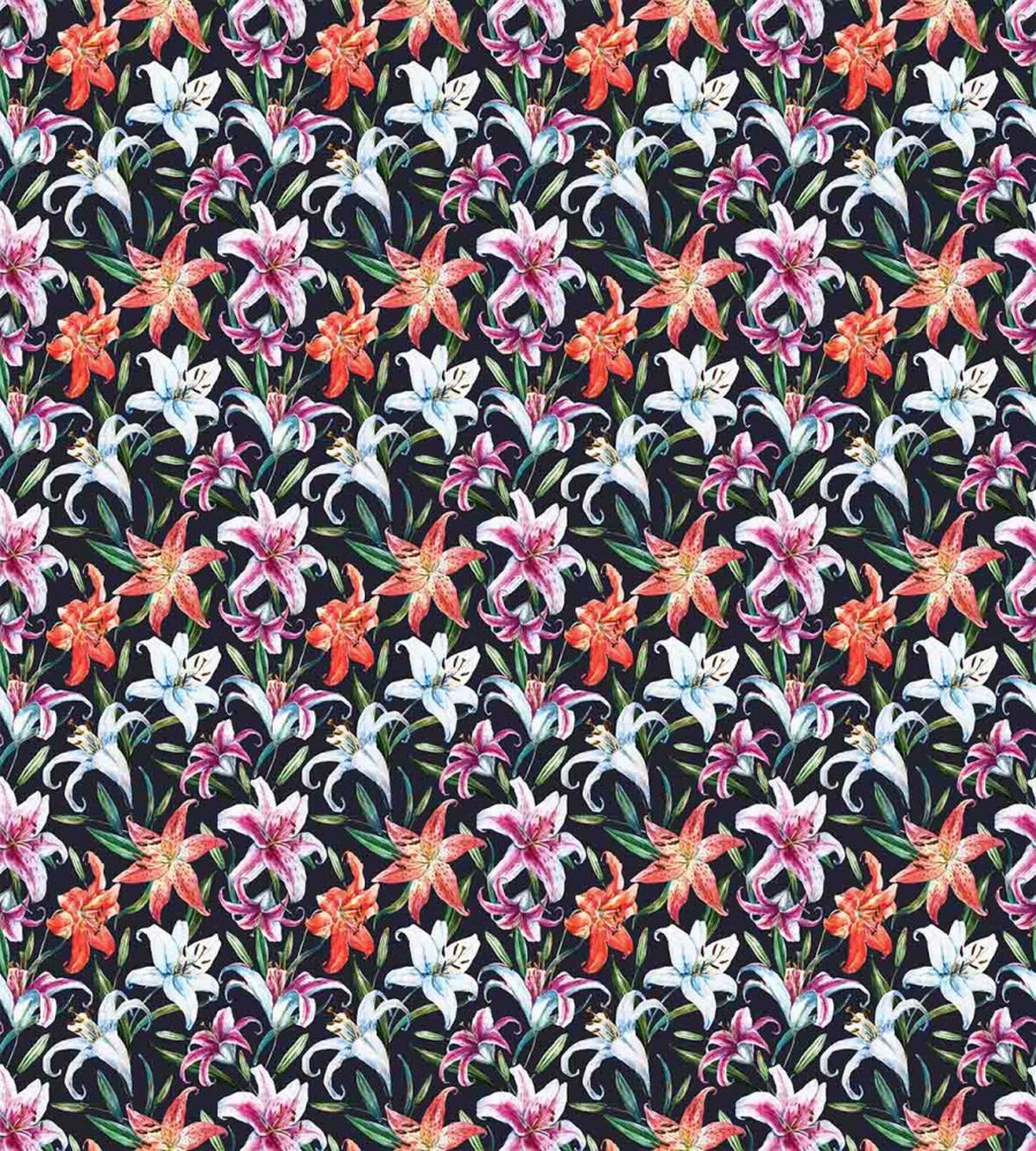 Watercolor Tropical Lilies — Pattern