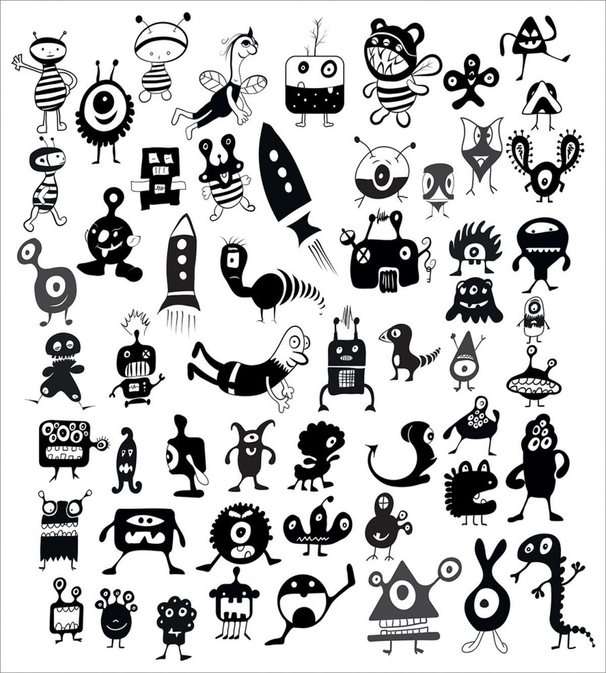 Cartoon Doodle Space — Pattern