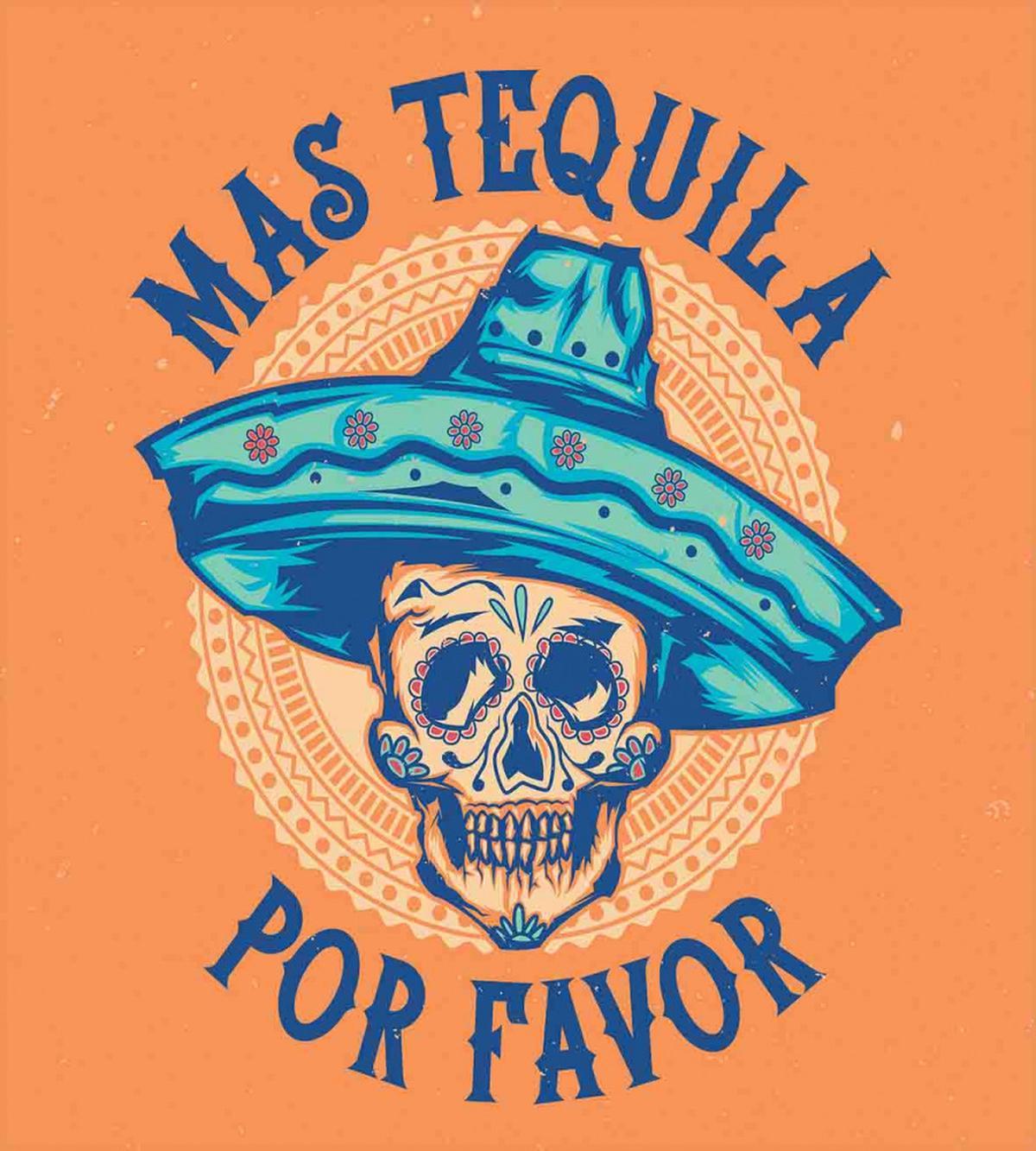 Skull Sombrero Tequila — Pattern