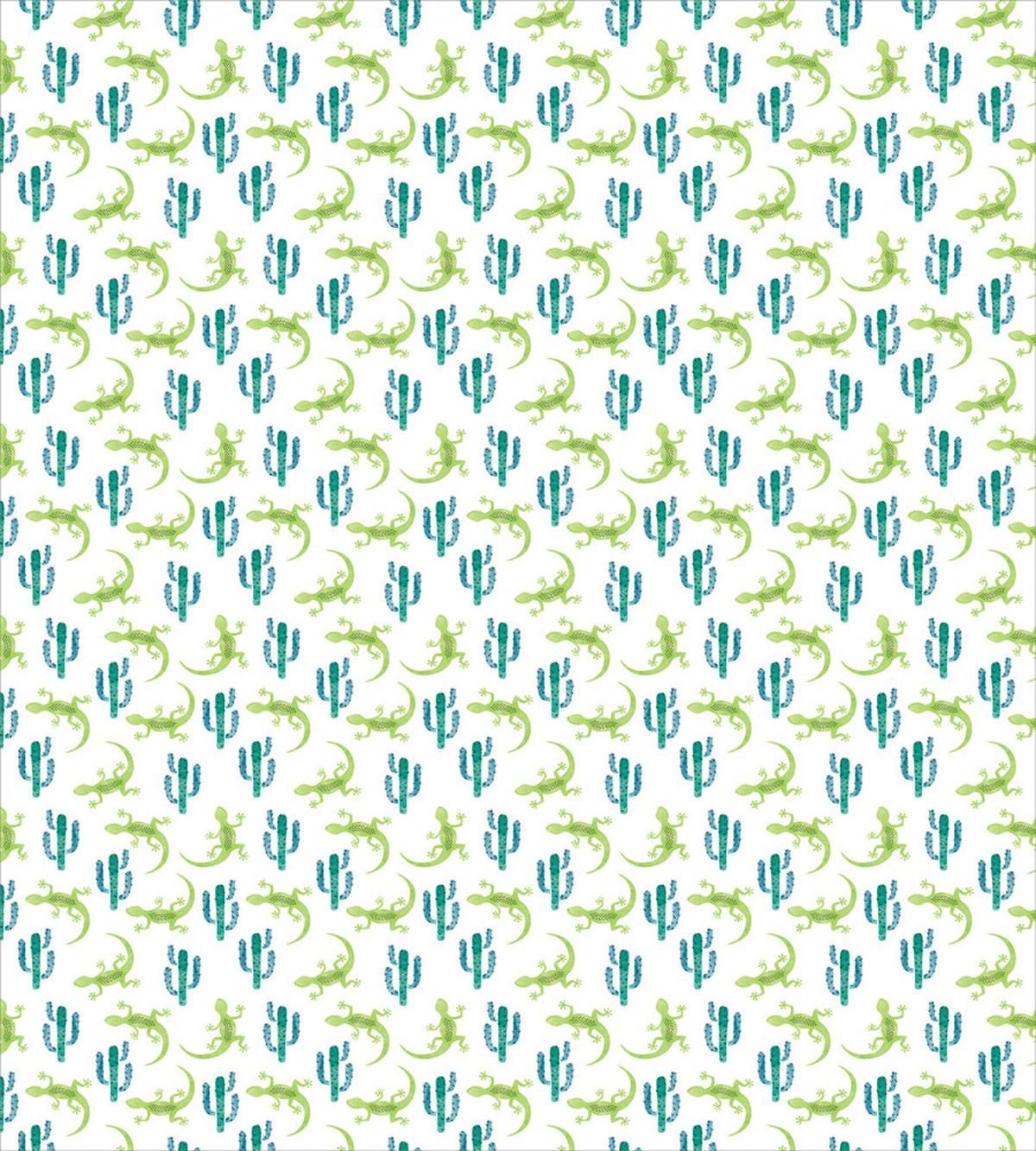 Watercolor Lizards and Cacti — Pattern