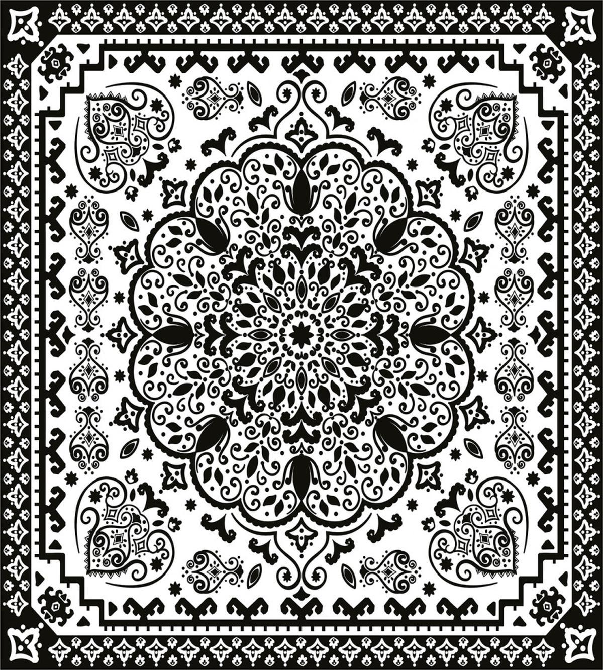 Lace Paisley Black Mehndi — Pattern