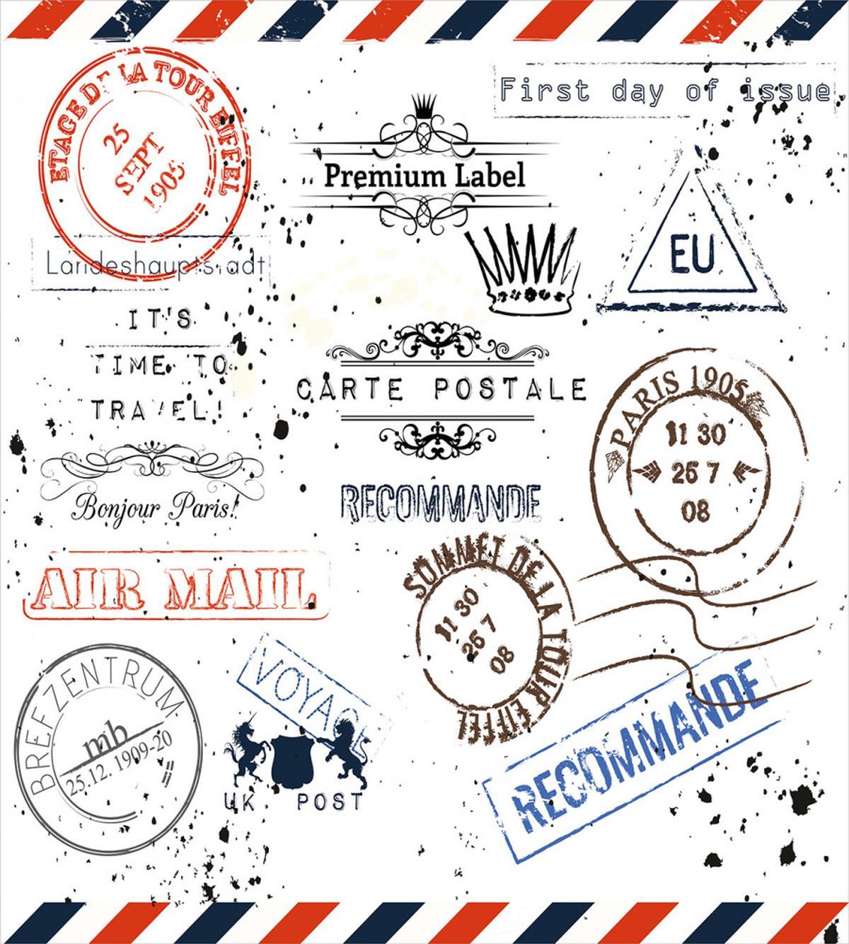 Retro Post Stamp Design — Pattern