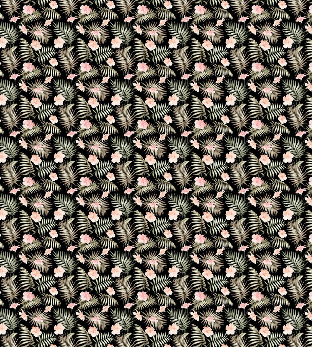 Tropical Flora on Exotic Leaf — Pattern