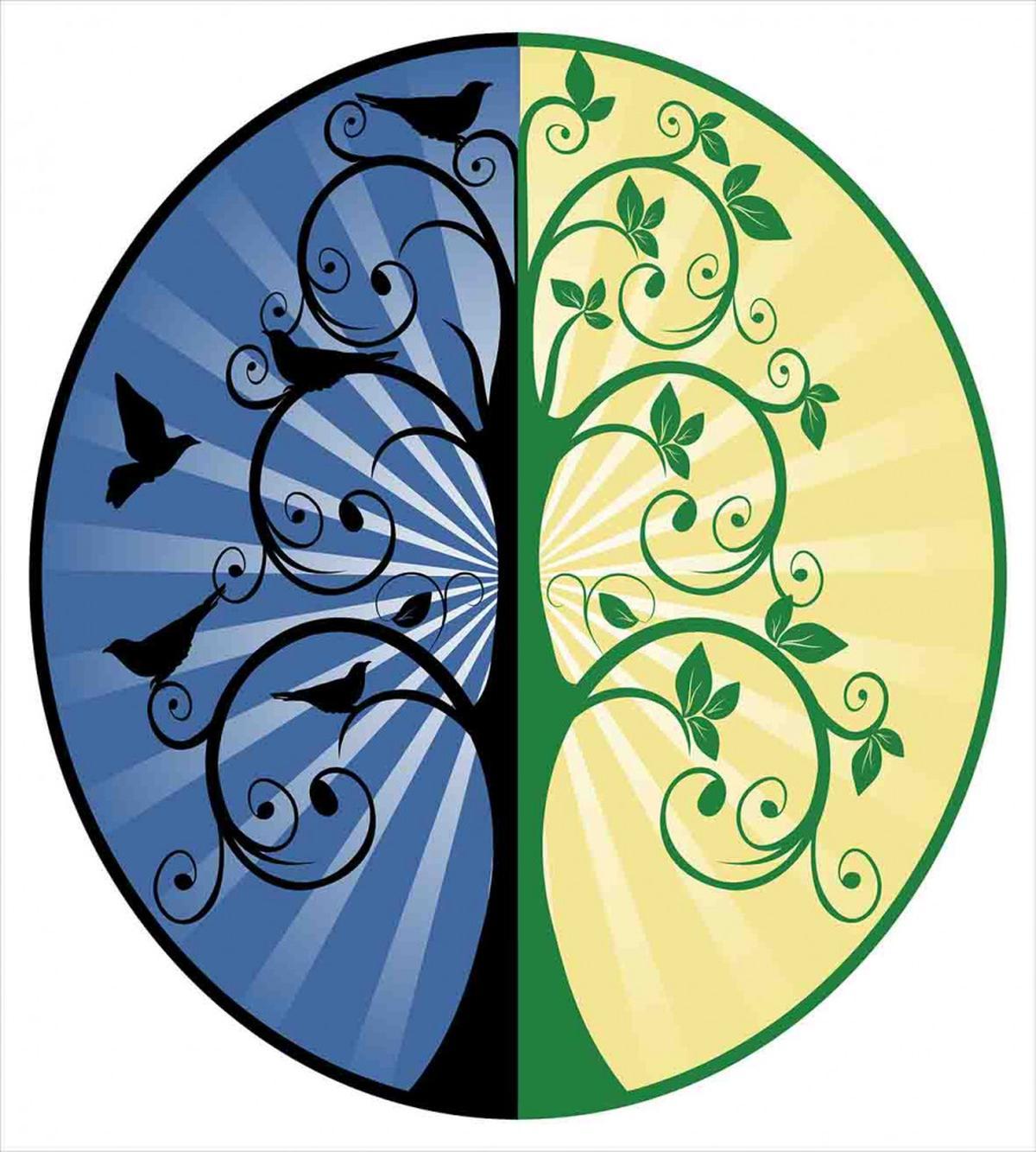 Ying Yang Tree Asian — Pattern