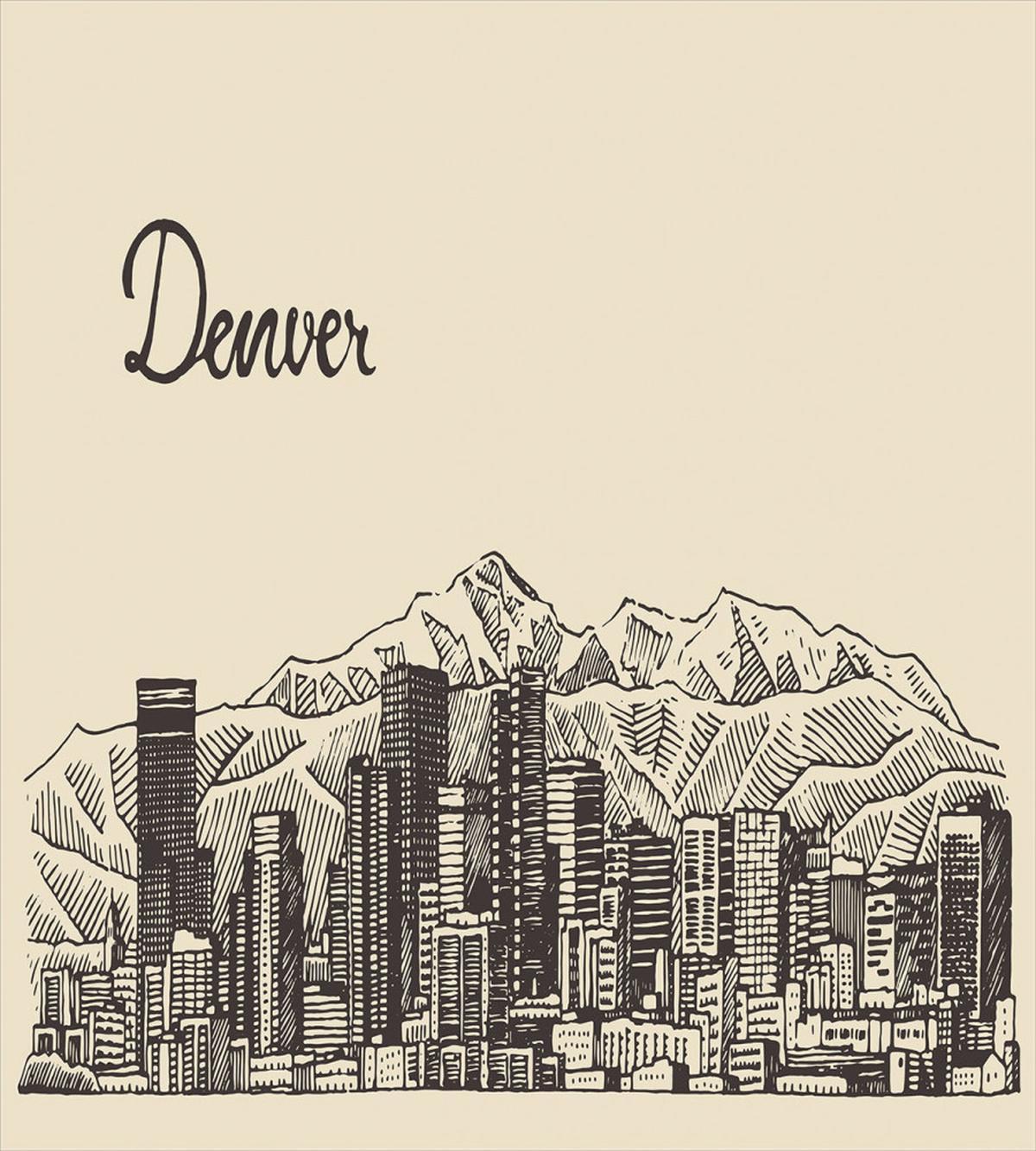 Denver City Skyline Sketch — Pattern