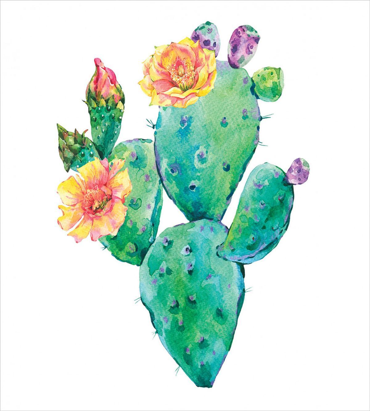 Cactus with Flowers — Pattern