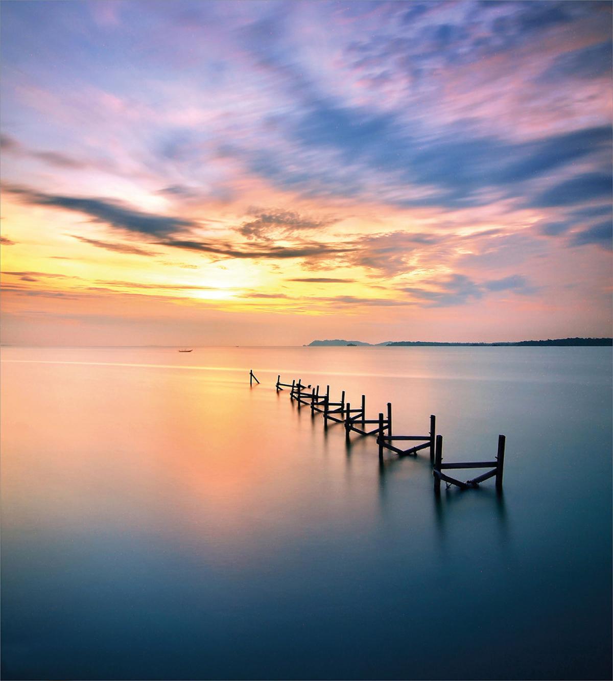 Sunset Abandoned Jetty — Pattern