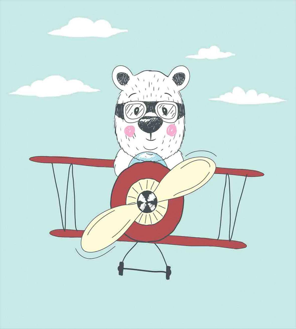 Pilot Bear in Plane — Pattern