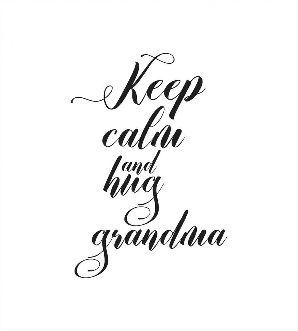Hugging Grandma Calligraphy — Pattern