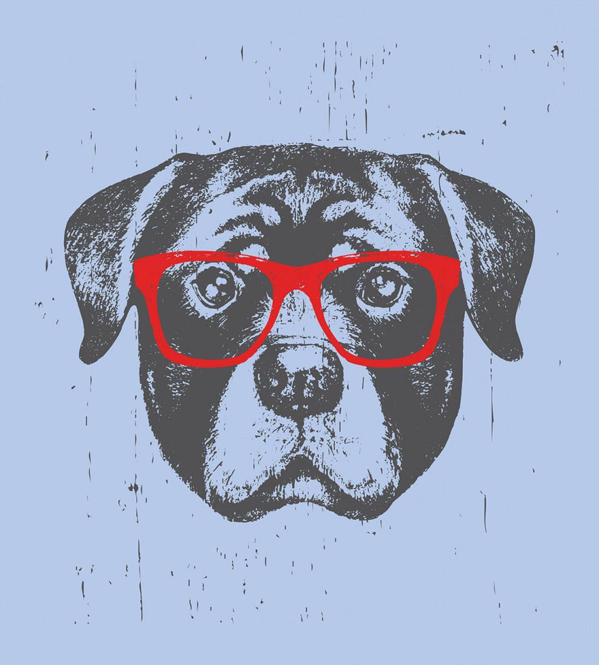 Funny Hipster Dog — Pattern