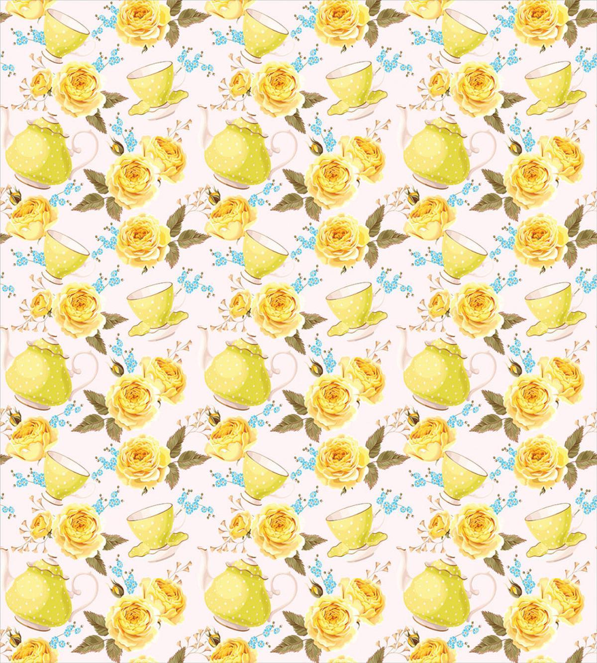 Tea Time Cups Flowers — Pattern