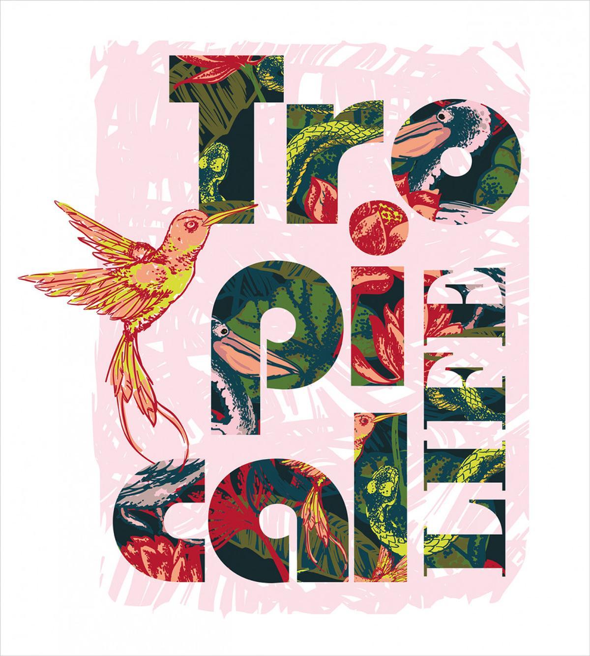 Tropical Life Slogan — Pattern
