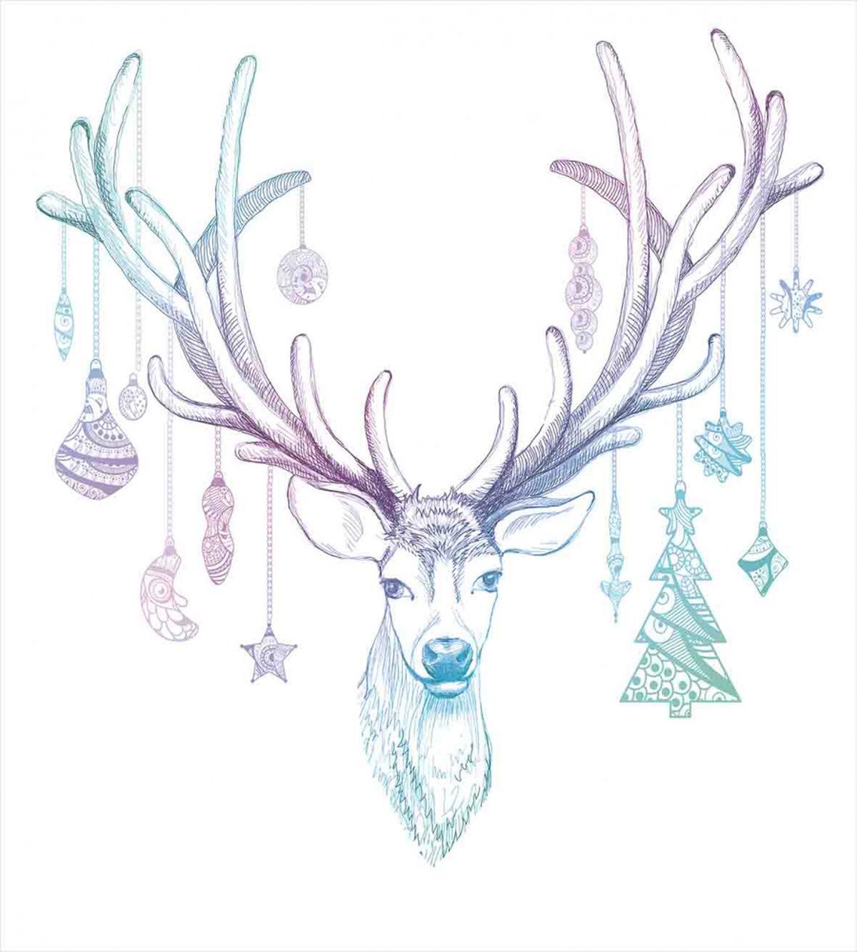 Noel Ornement on Antlers — Pattern