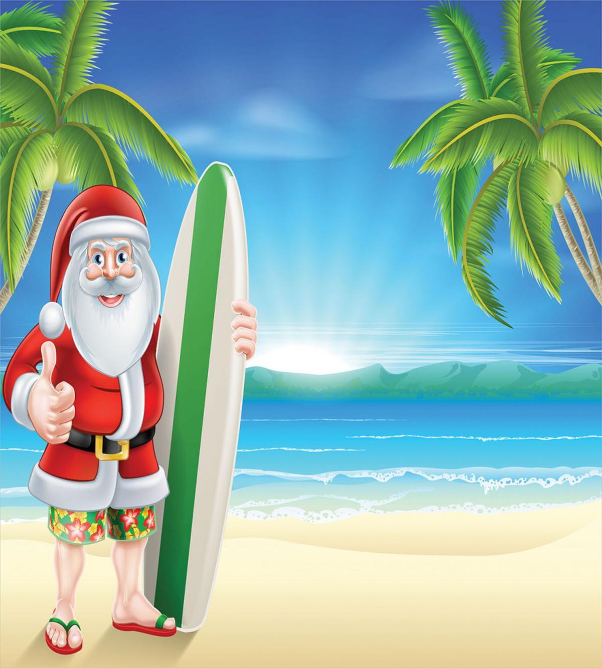 Santa with Surfboard — Pattern
