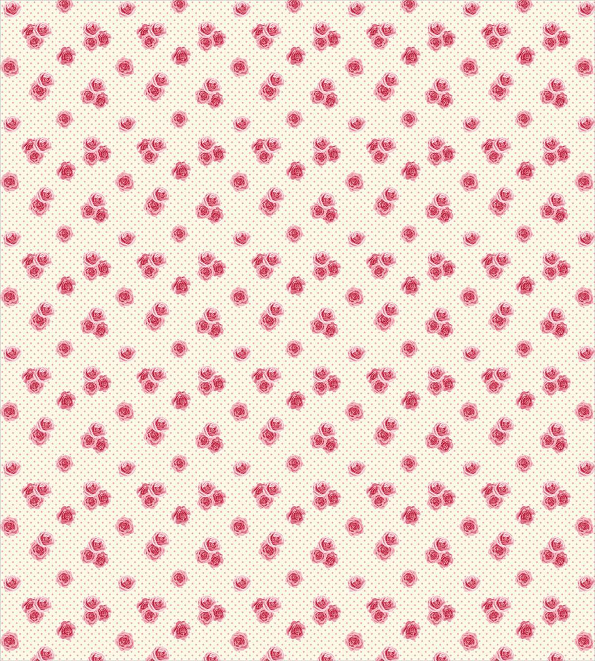 Rose Blossoms on Polka Dots — Pattern