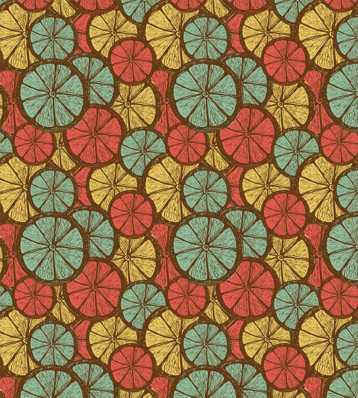 Retro Style Sketch Oranges — Pattern