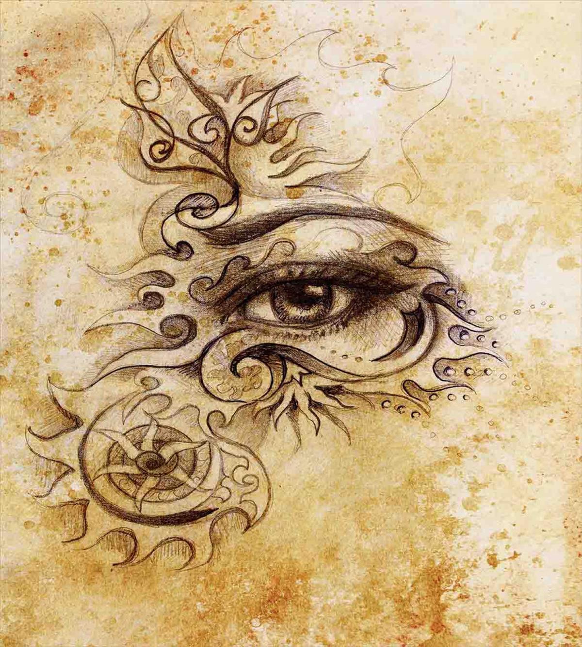 Traditional Hand Drawn Eye — Pattern