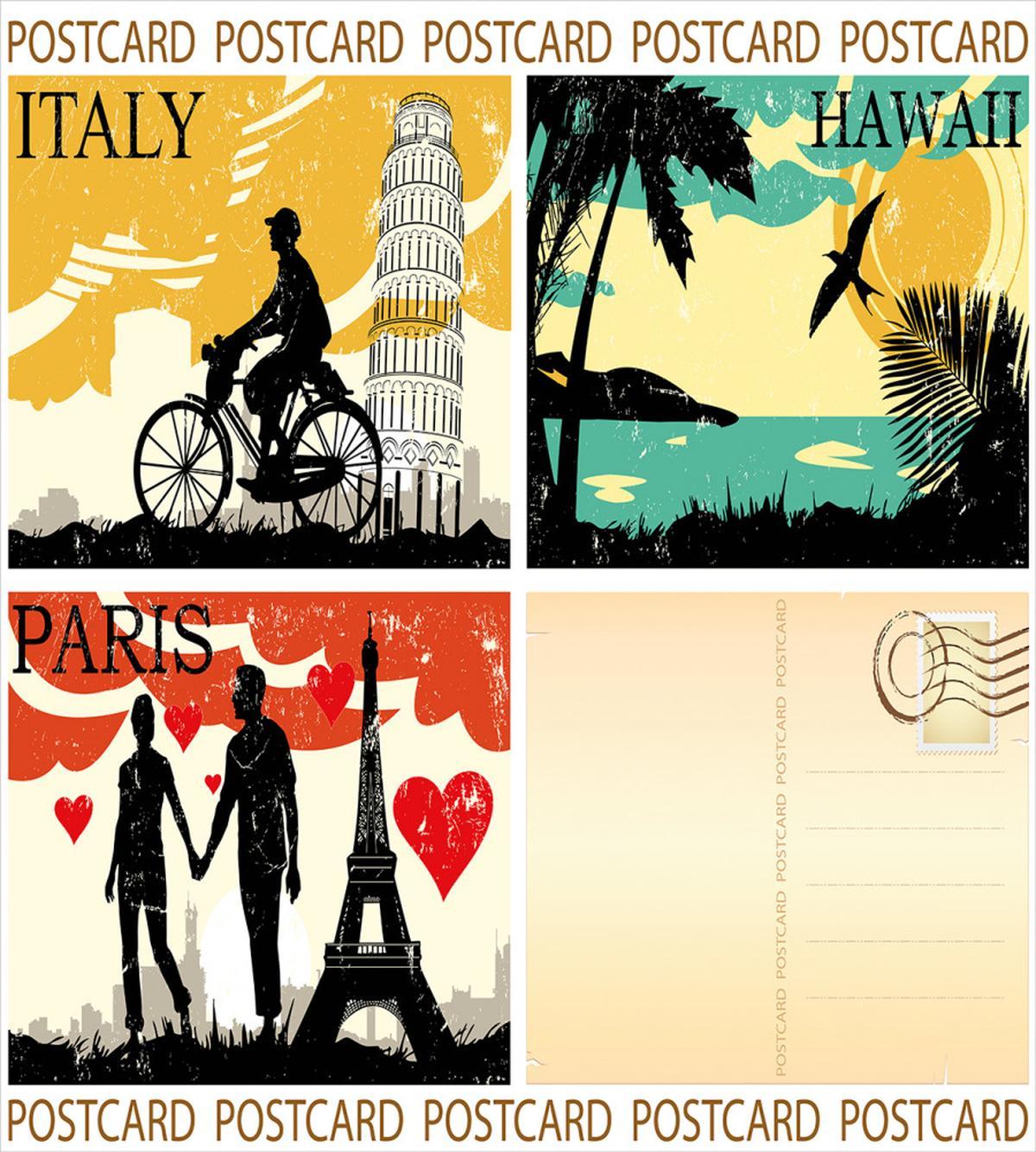 Postcards Italy Hawaii — Pattern