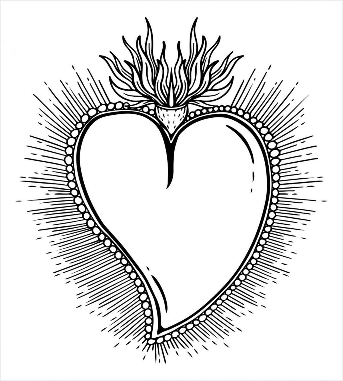 Heart with Rays — Pattern