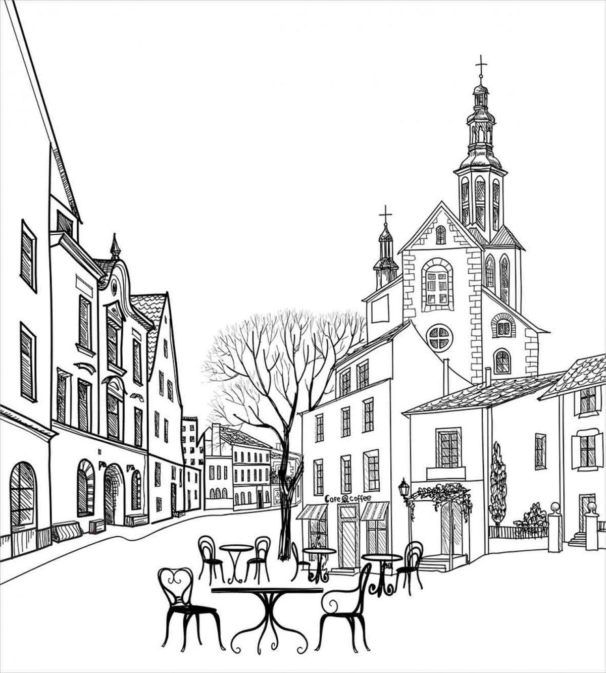 Old City Sketch — Pattern