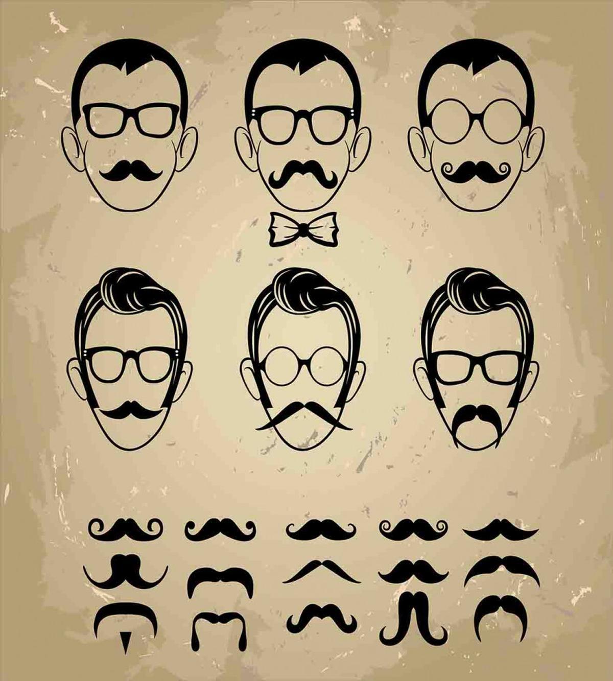 Male Face Moustache Hair — Pattern