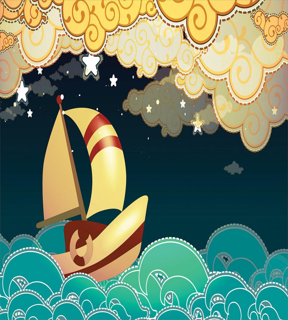 Fantasy Night Sea Waves — Pattern