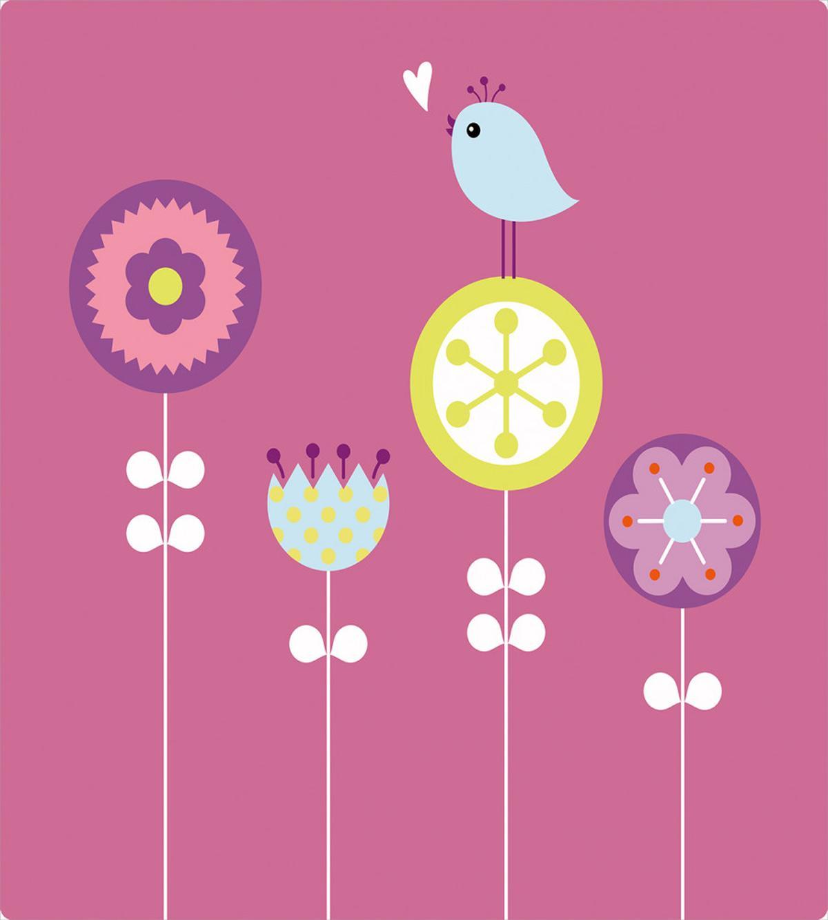 Bird and Hearts Flowers — Pattern