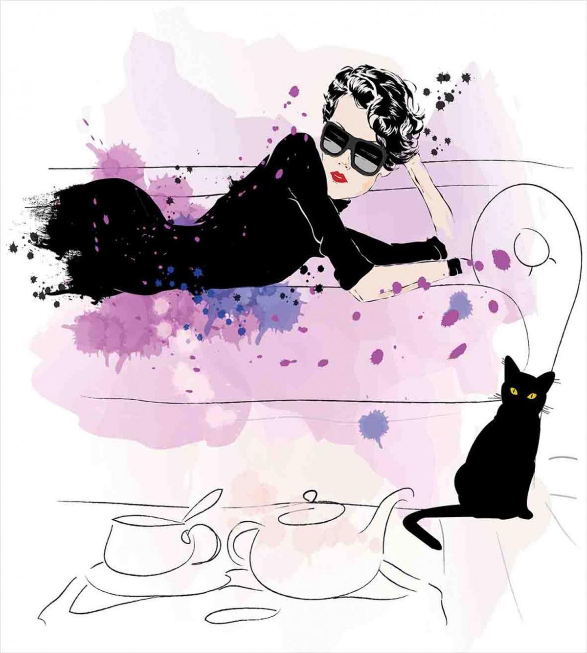 Girl and Cat — Pattern