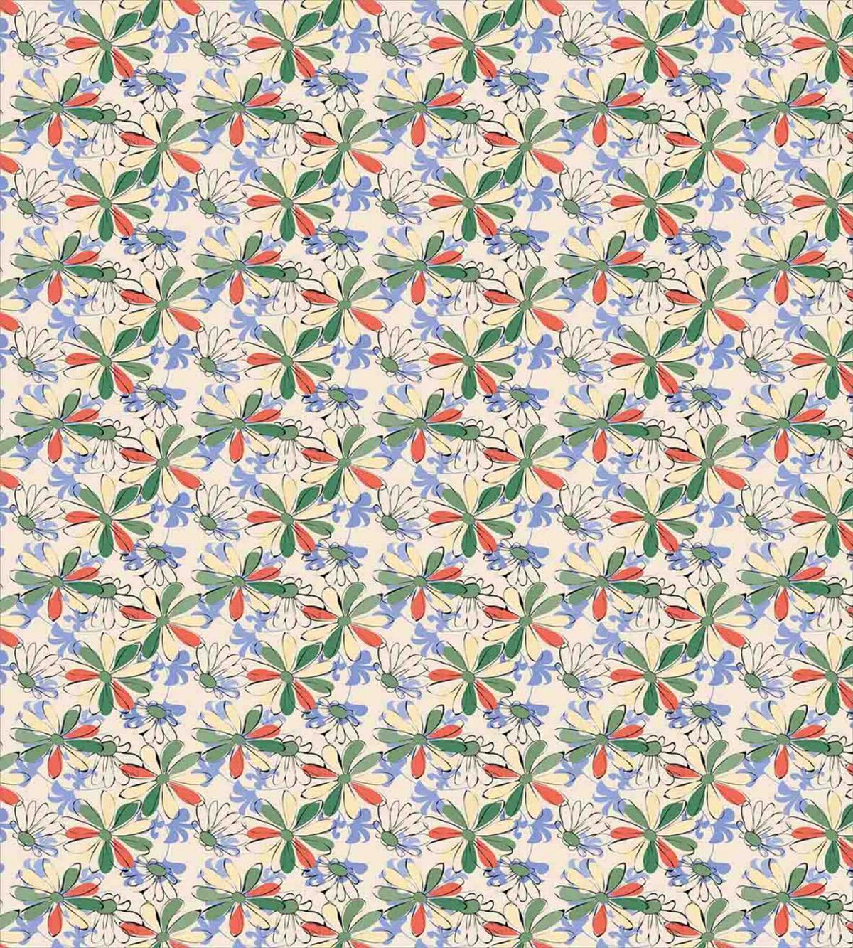 Outlines Blossoming Nature — Pattern