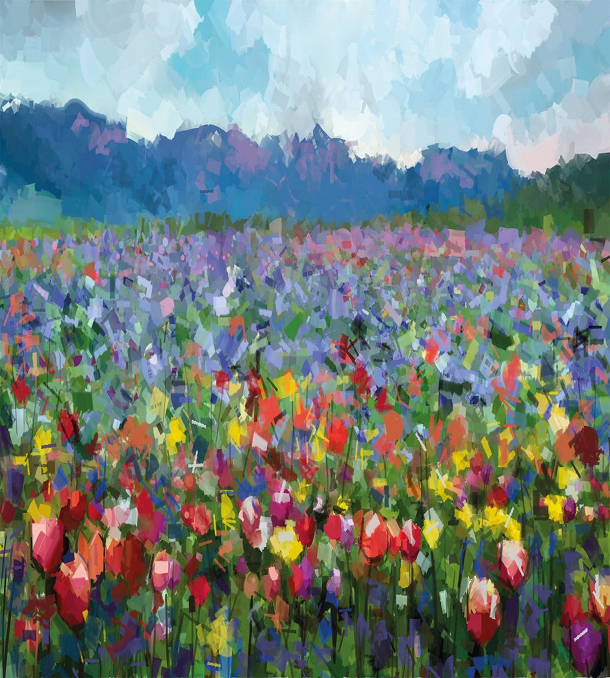 Rural Landscape Tulip — Pattern