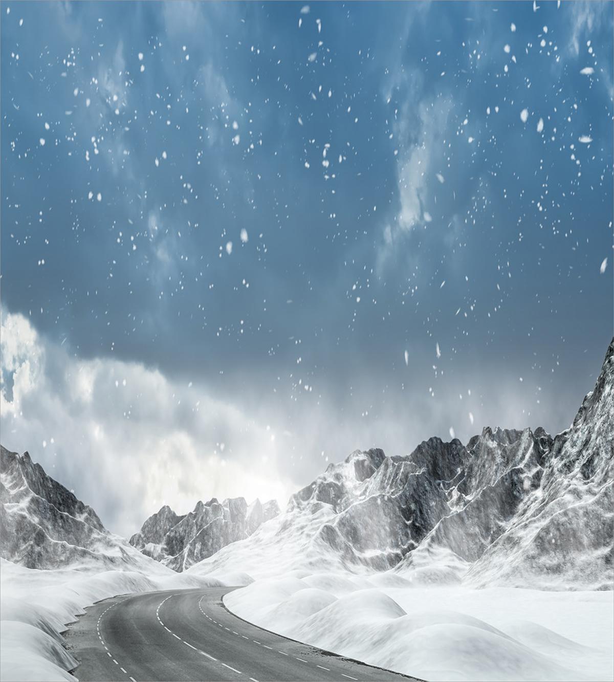 Mountains Snowy Road — Pattern