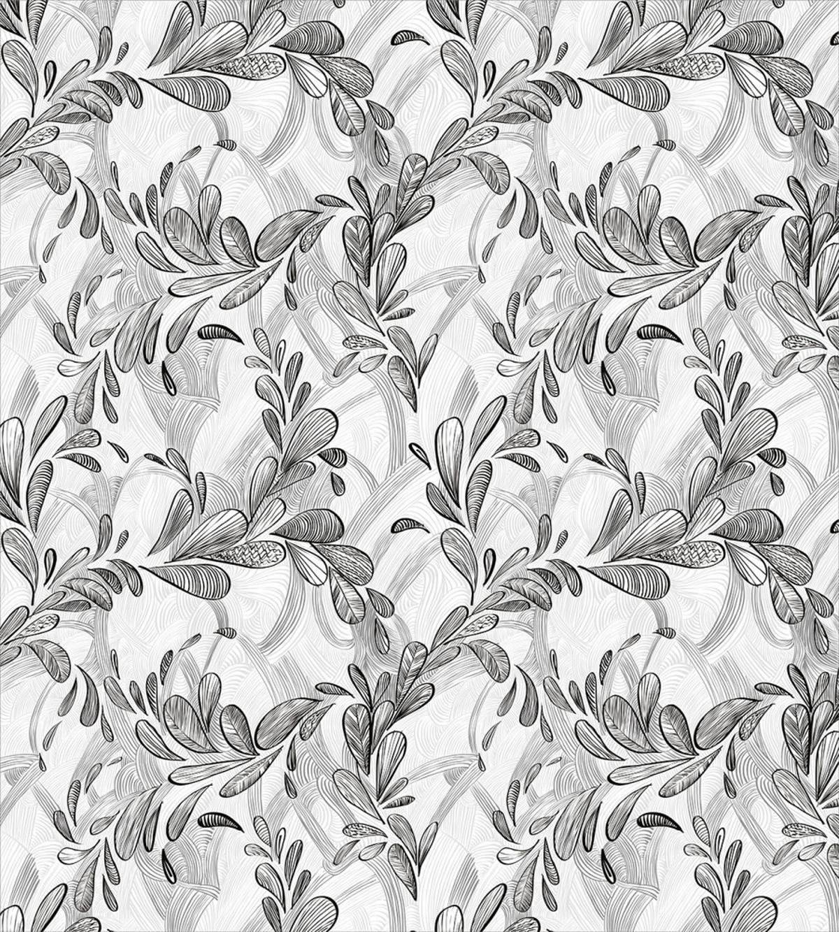 Monochrome Sketch Leaf — Pattern