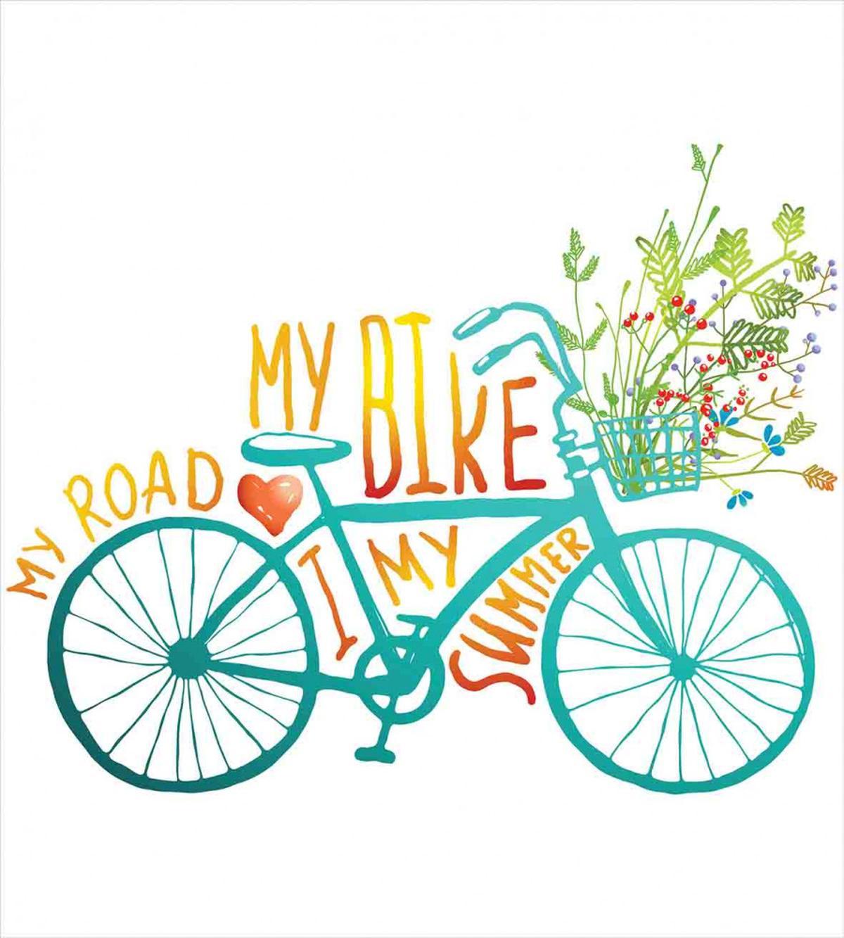 Blue Bike with Flowers — Pattern