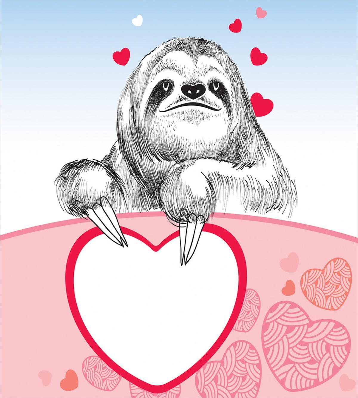 Romantic Sloth in Love — Pattern