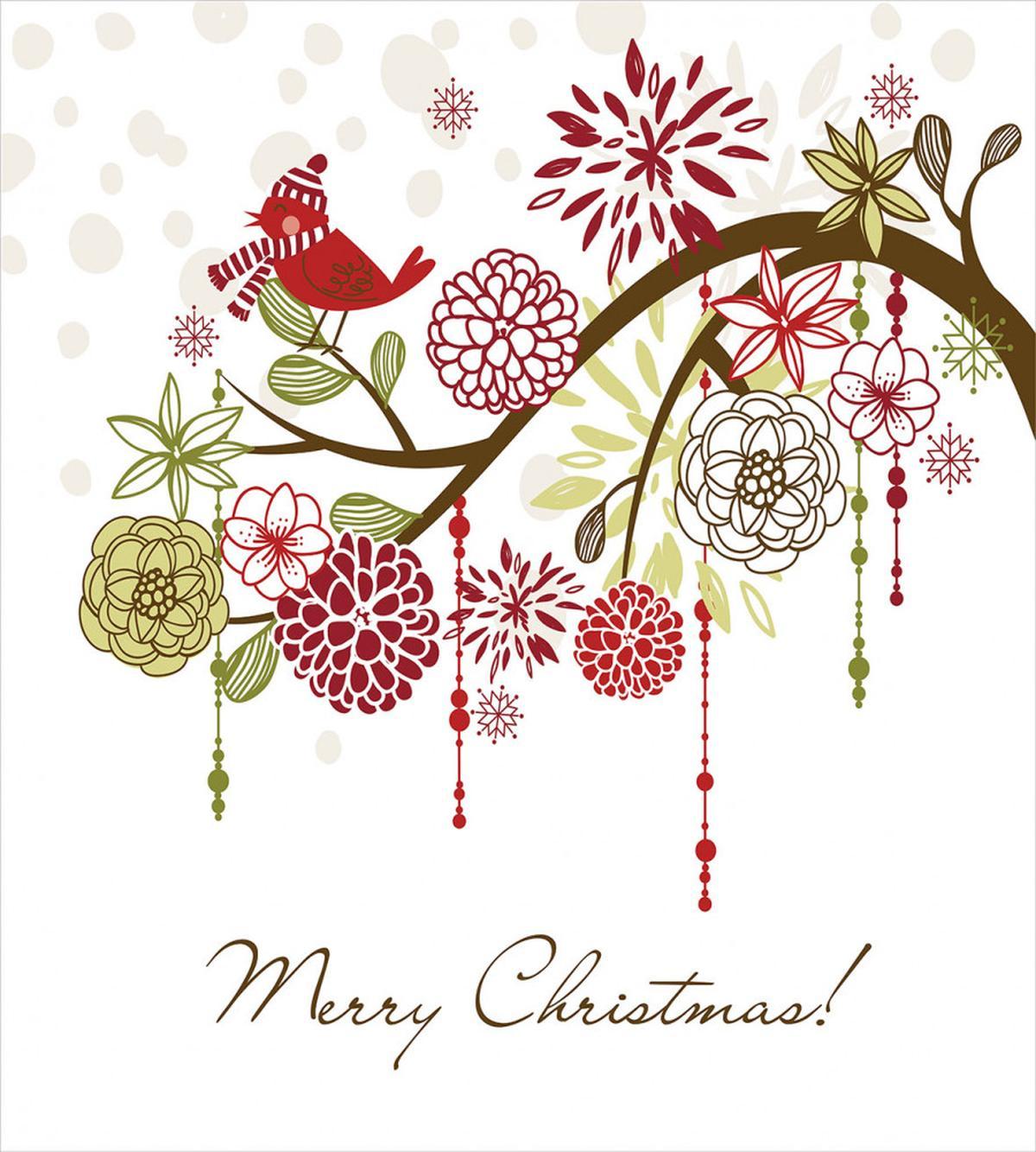 Red Bird Floral Tree — Pattern