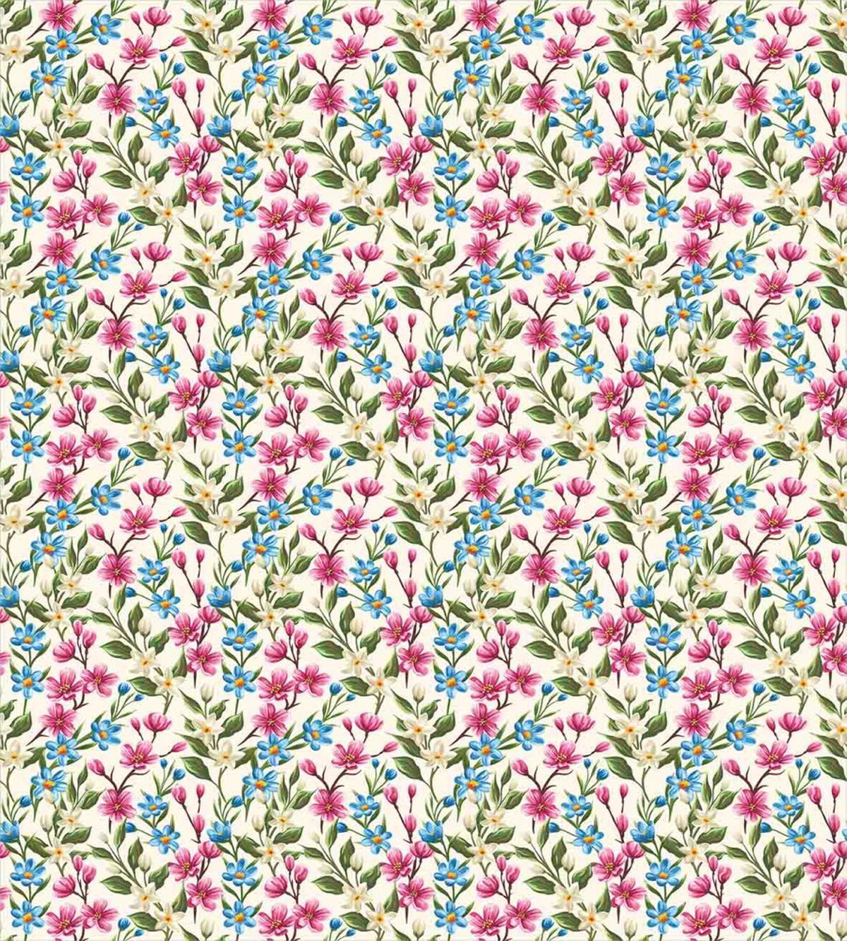 Shabby Plant Leaves Buds — Pattern