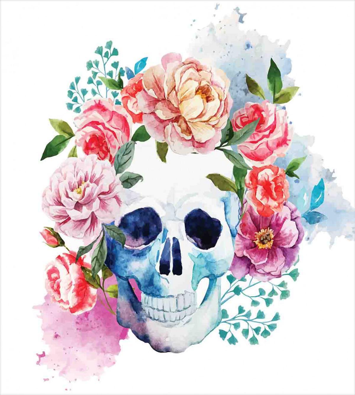Floral Colorful Skeleton — Pattern