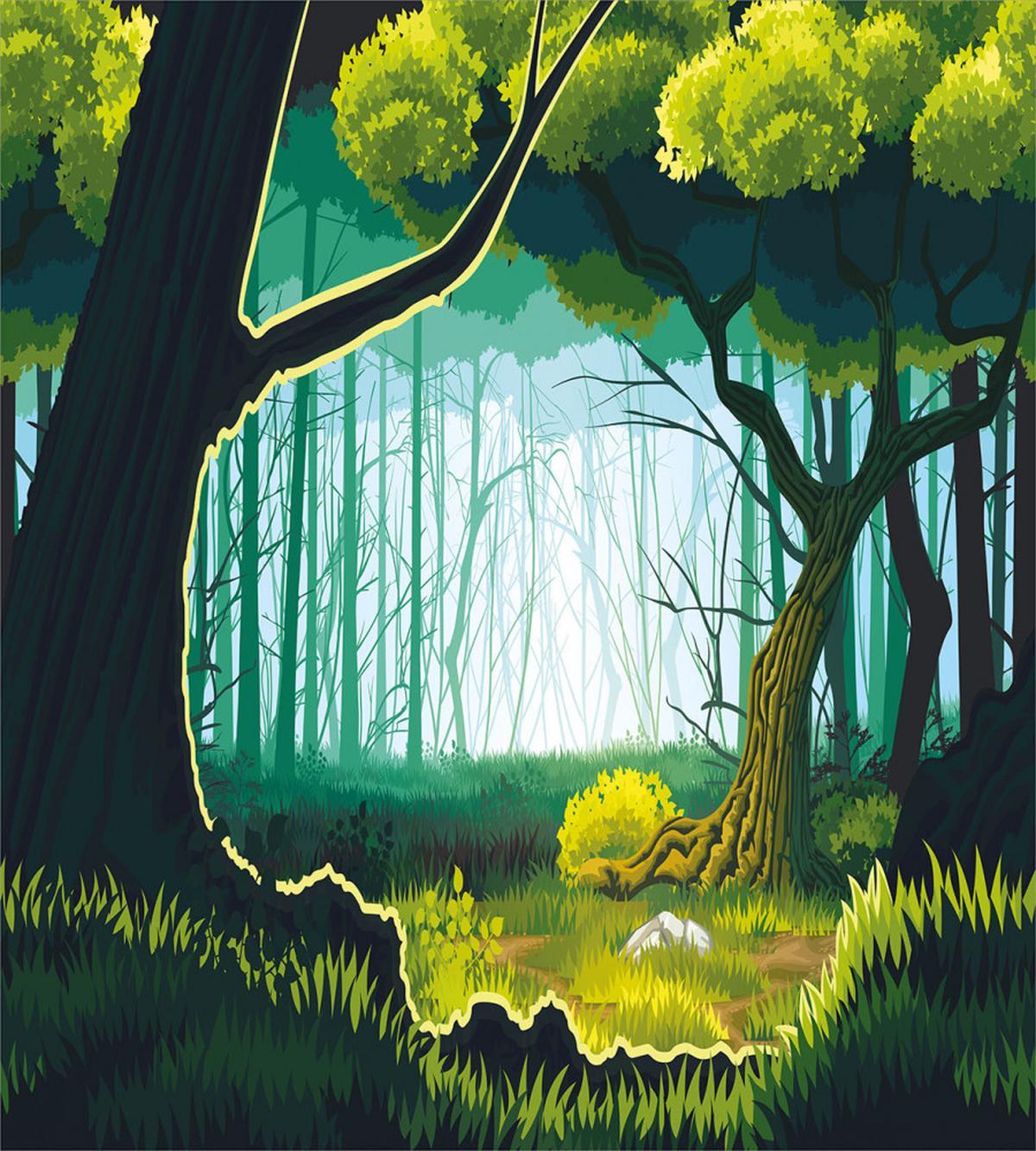 Forest View Outdoor Scene — Pattern