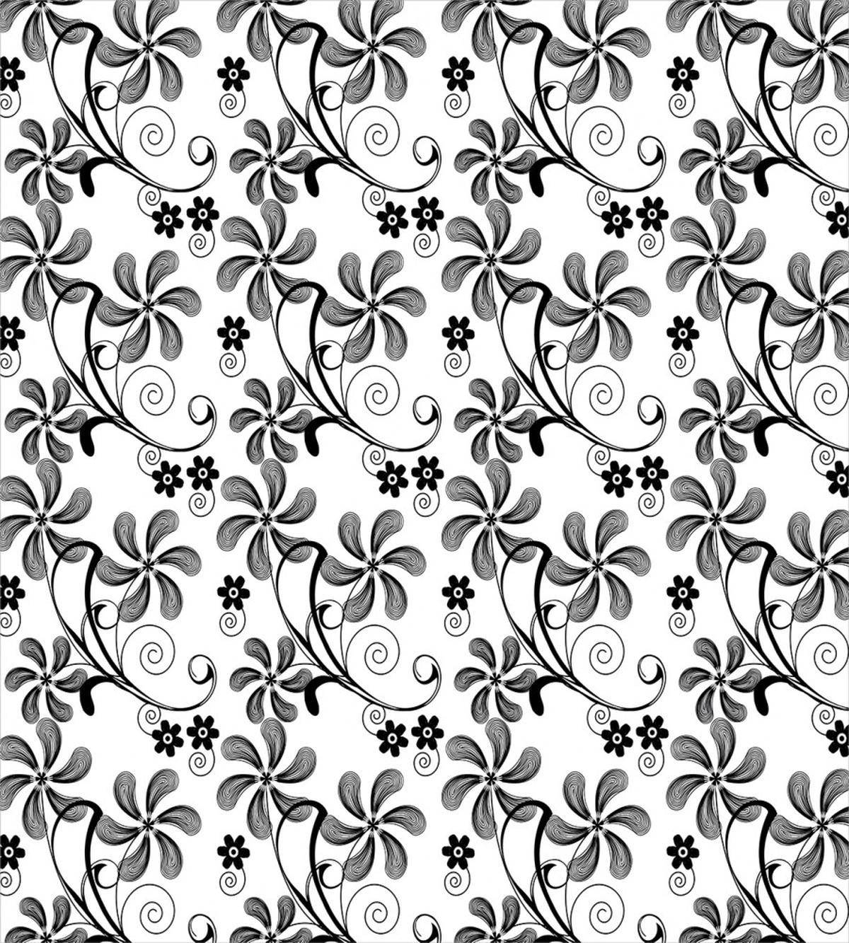 Monochrome Doodle Plants — Pattern