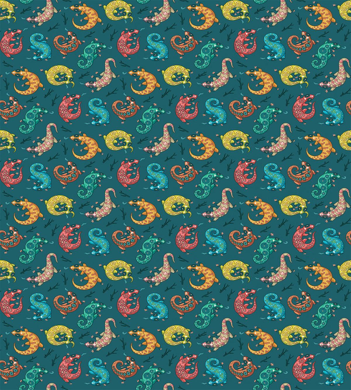 Bohemian Colorful Lizards — Pattern