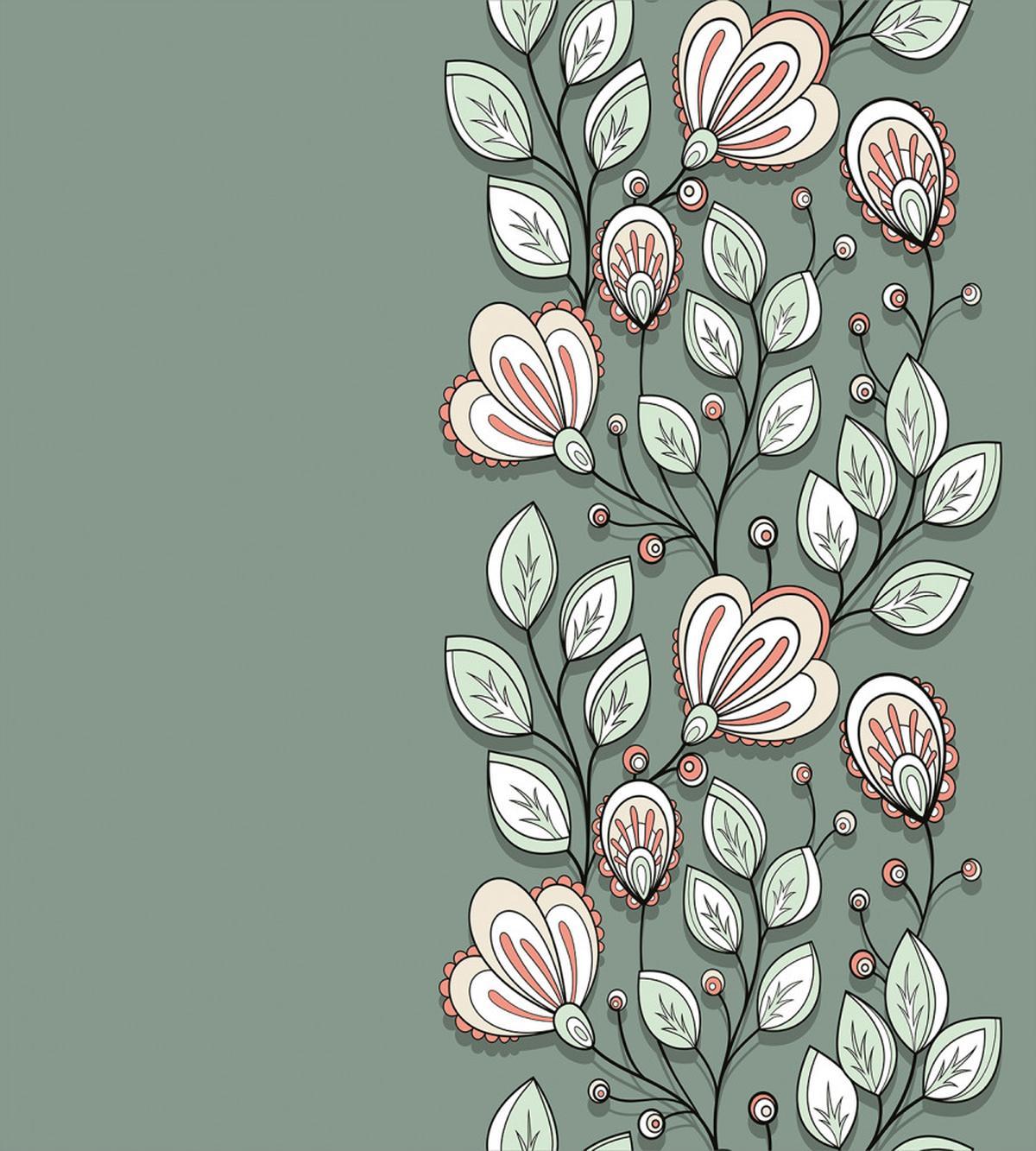 Flowers and Leaves Graphic — Pattern